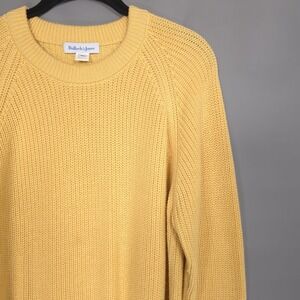 Bullock & Jones Sweater LARGE Yellow Knit 100% PIMA COTTON PERU MADE Pullover